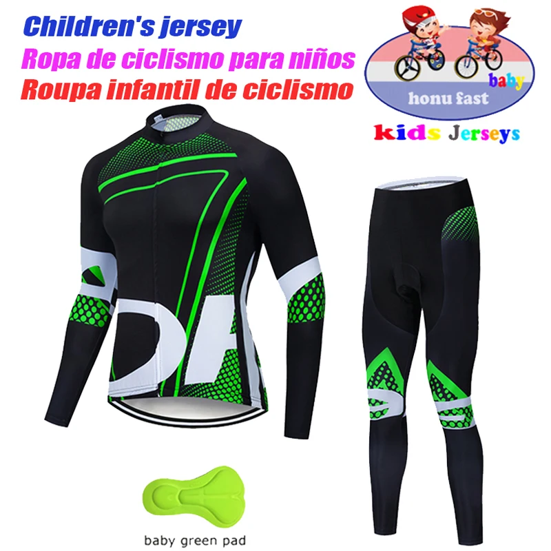 High Quality Kids Cycling Clothing Summer Kids Jersey Set Biking Long Sleeve Clothes Suit MTB Children\'s Cycling Wear 2021