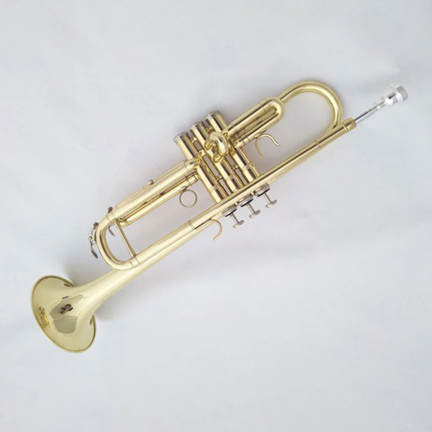 

Professional Trumpet Exquisite Bb B Flat Durable Brass Gold-Painted Trumpet Durable Musical Instrument High Quality Mouthpiece