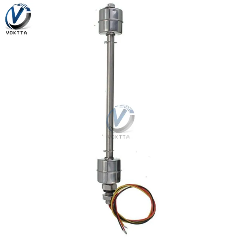 220V 200mm Stainless Steel Double Float Liquid Float Switch Water Level Sensor Module for Water Tank Liquid Level Controller