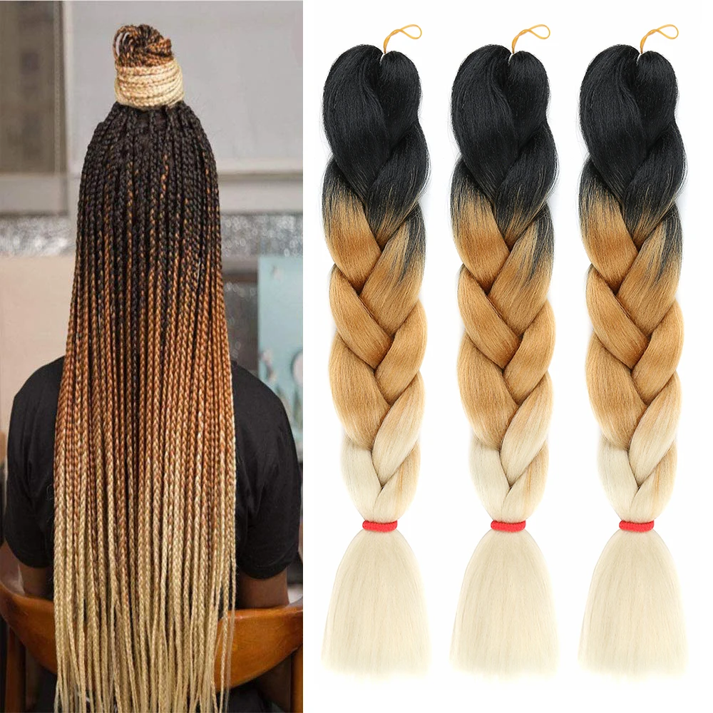 

Natifah Jumbo Braiding Hair Kanekalon Hair Synthetic Pre Stretched Hair 100g 24 Inch For African Hair Extensions Braid Bug Color