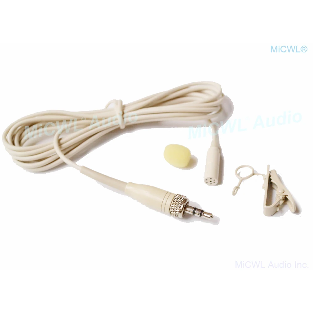

Beige ME2 Omnidirectional Tie Clip Lavalier Microphone for Sennheiser G2 G3 G4 Shure AKG Audio-Technica Samson Wireless