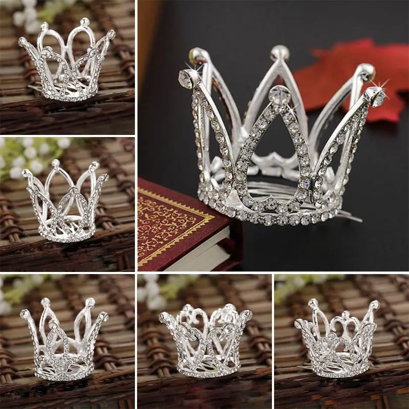 Baby Boy Girl Crown Newborn Photography Props Infants Rhinestone Photoshoot Accessories Picture Shoot for Baby Shower Birthday