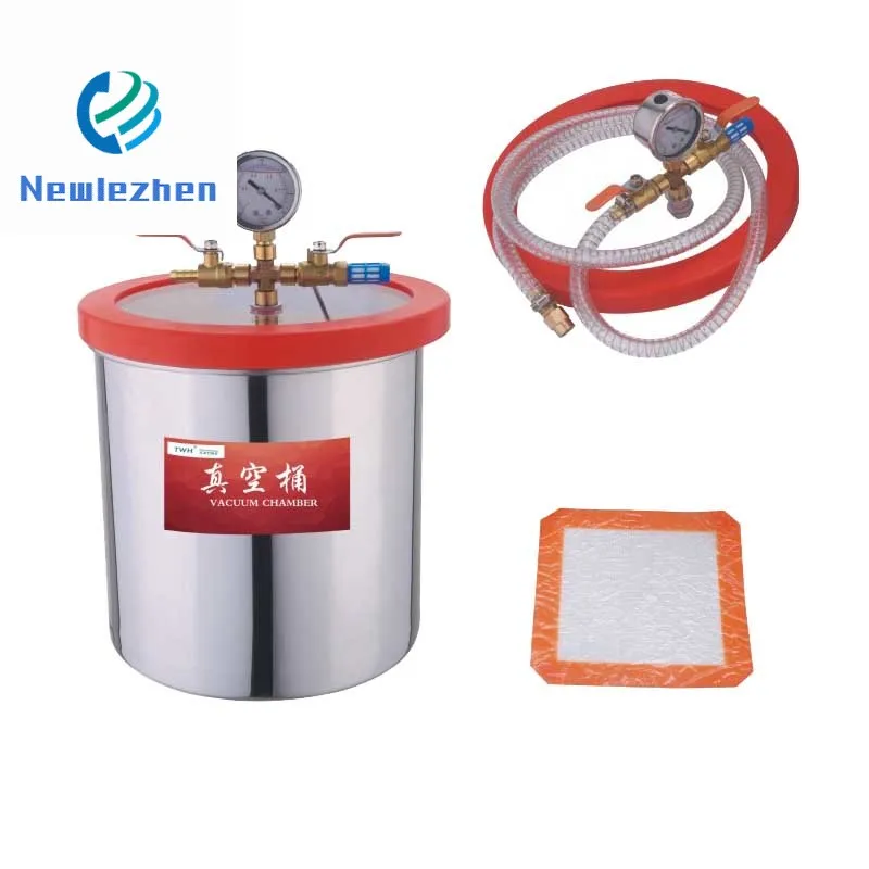 Stainless Steel 2 -6Gallon  Silica Gel Defoaming Deaeration Vacuum Barrel  Vacuum Chamber Degassing