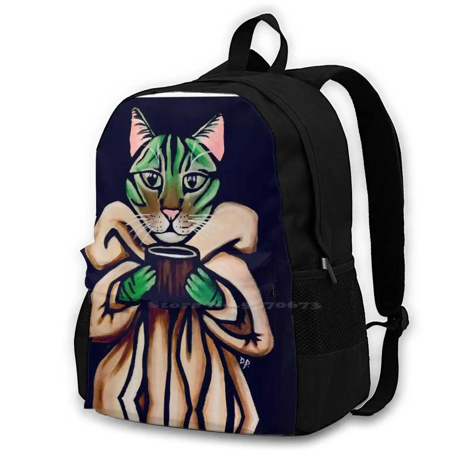 Baby Kitty Fashion Pattern Design Travel Laptop School Backpack Bag Baby Sweater Cat Art Cat Click Cats