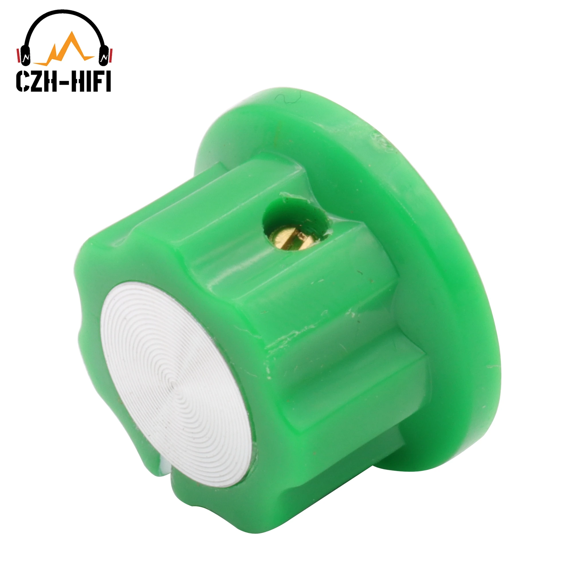 10 Stück Vintage Audio-Verstärker-Drehknöpfe aus ABS-Kunststoff, 1/4 Zoll (6,4 mm) Messing-Rillenknopf für Gitarrenverstärker, Lautsprecher, Effektpedale und Stompboxen – Detail 12