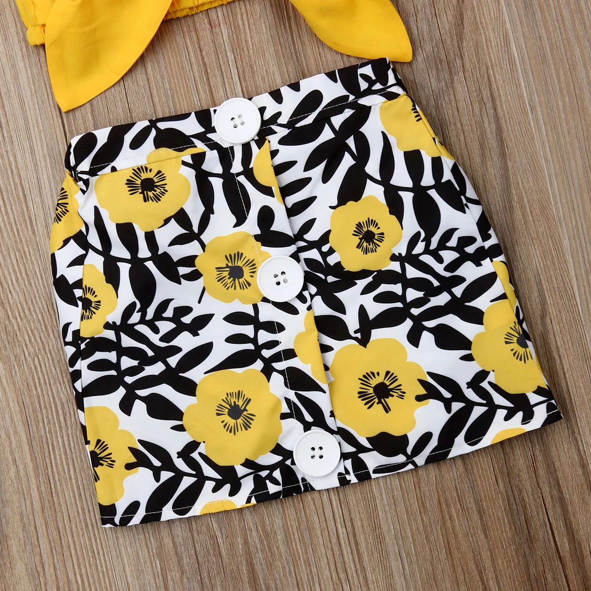 2021 Hot Sale Baby Clothes 2pcs Set Newborn Baby Girl Clothes Cute Big Bow Vest Tops Flower Skirt Yellow Summer Beach Streetwear