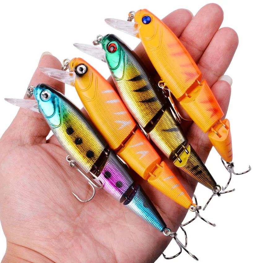 Wobblers-señuelo de pesca de varias secciones, cebo duro Artificial Isca Crankbait, aparejo de perca de Lucio, 11,5 cm, 14,8g, 1 unidad