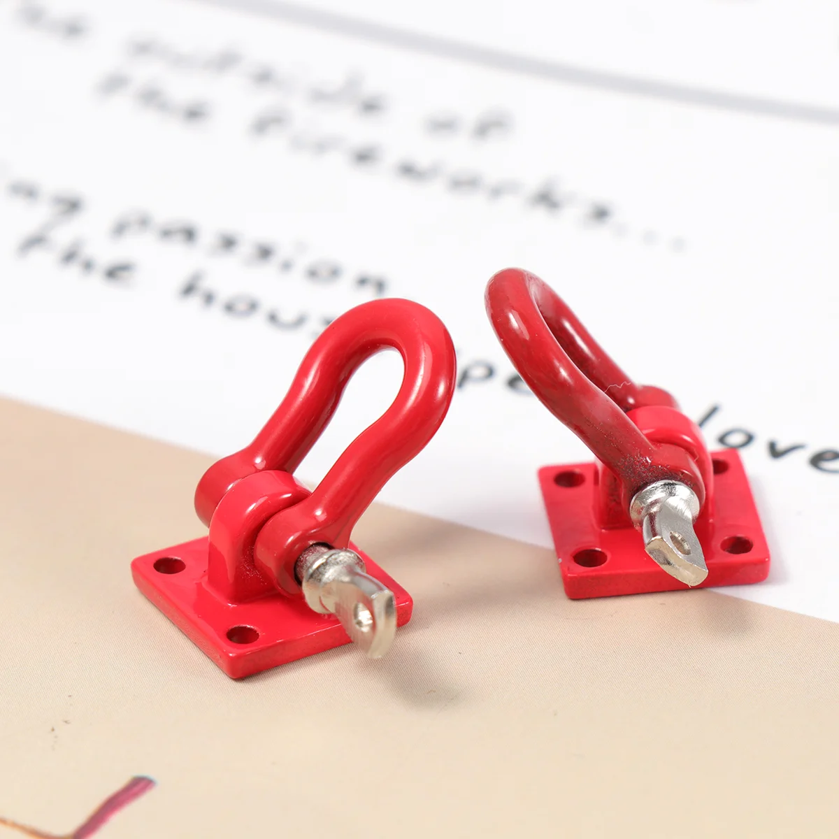 2Pc Universal U Shape Ring Track Racing Style Tow Hook Decoration for Any Car SUV Truck (Red)