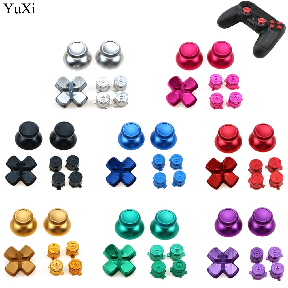 

Metal 3D Analog Joystick Thumb Stick Grips Caps+Buttons Replacement Repair Parts for Sony PS PS4 Controller