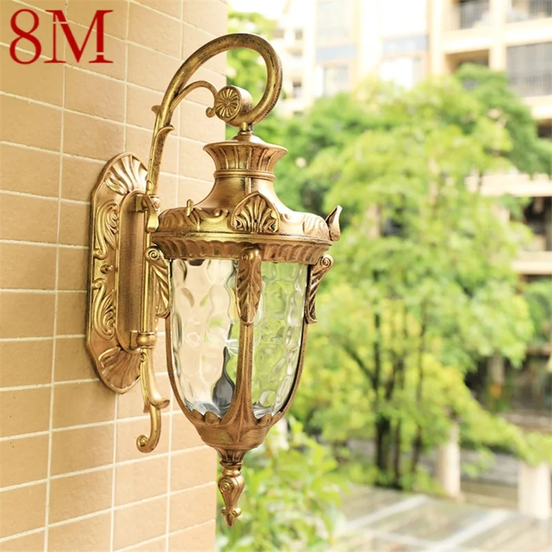 classical retro bronze led sconces lampada de parede ao ar livre iluminacao decorativa para corredor domestico impermeavel 8m 01