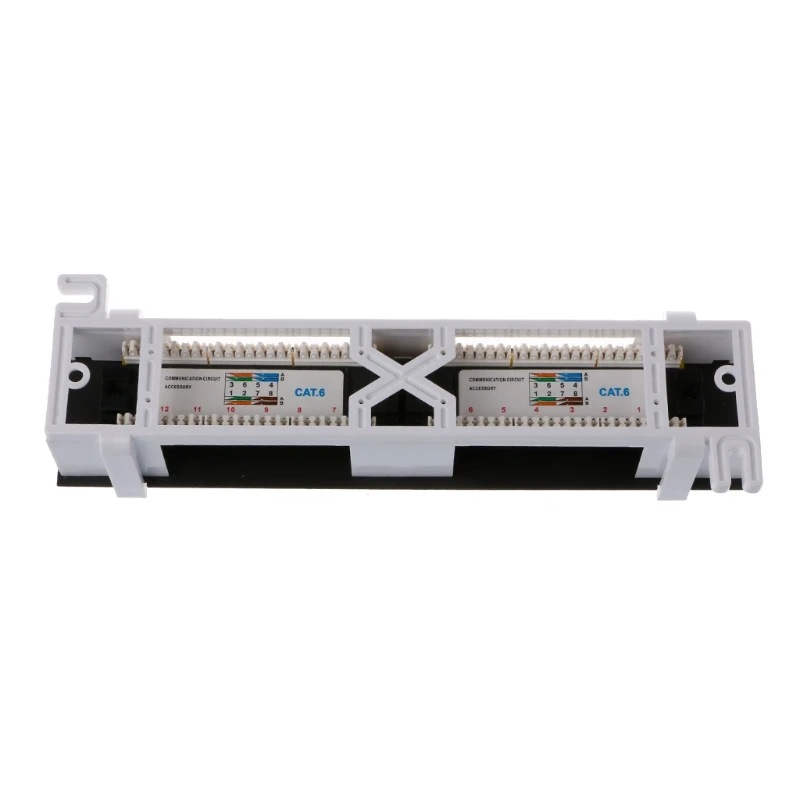 12 Port CAT6 Patch Panel RJ45 Networking Wall Mount Rack Mount Bracket Wall-Mount Space Saving