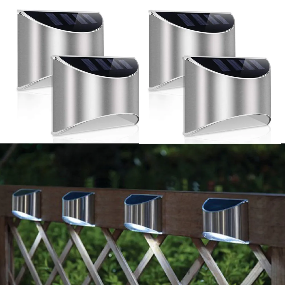 

Solar Lights Solar Step Lights Outdoor Waterproof LED Solar Stair Fence Lamp Decoration For Patio Pathway Stairs Garden Yard