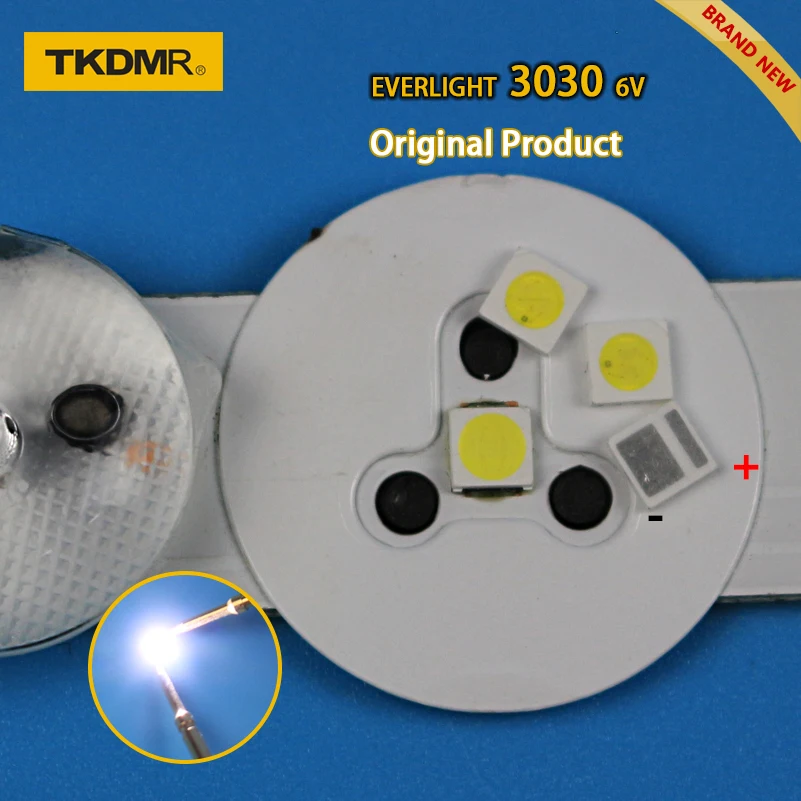 TKDMR 30pcs led tv backlight 1.2W~1.8W 3030 6V kit led for lcd tv repair Assorted pack kit Cool white