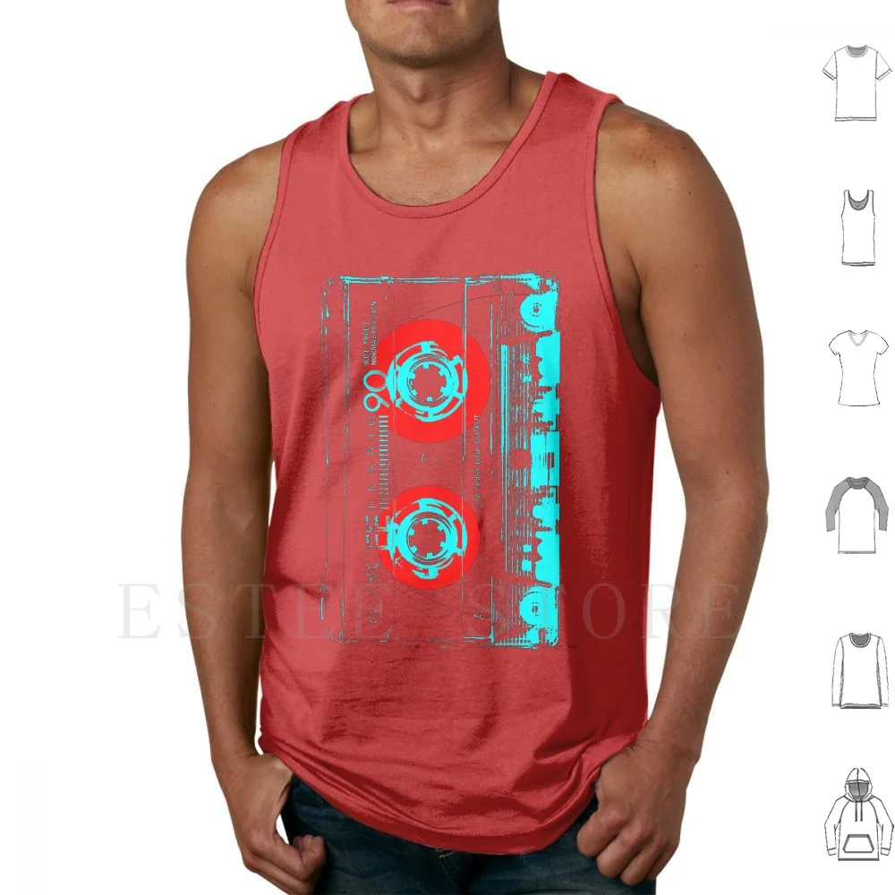 Vintage Cassette Pop Art Style Tank Tops Vest Sleeveless Cassette Music Tape Soundtrack Mixtape Heavy Metal Hard And