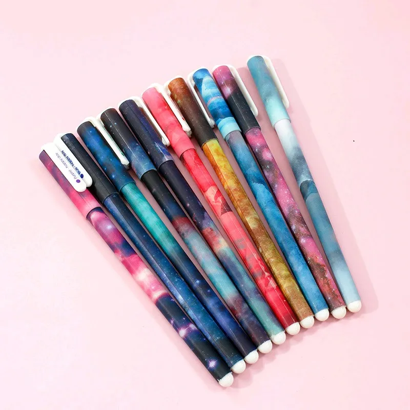 10 Pcs Creative Star Night Color Gel Ink Pen Hot Boligrafos Kawaii Gel penne Boligrafos Kawaii materiale scolastico all'ingrosso