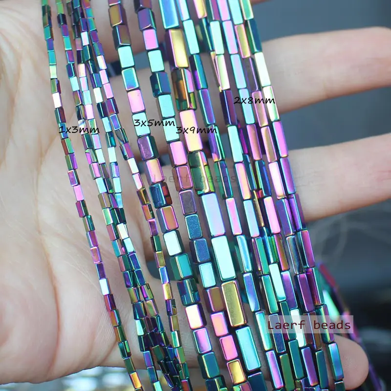 Wholesale 3x5mm/4x8mm Rectangle Plated Hematite Beads 15\