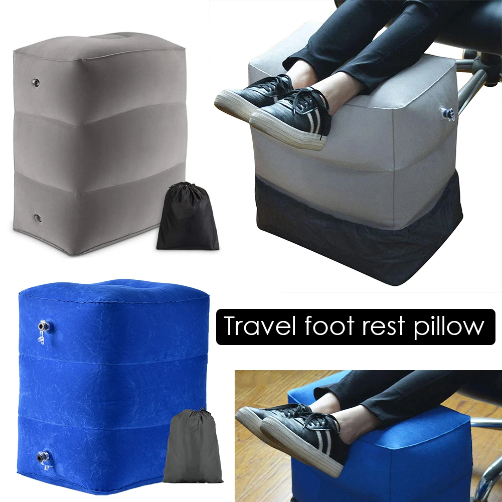 Iatable Travel Sleeping Footrest Pillow For Kids Women Men Folding Adjustable Resting Pillow On Airplane Car Bus expedient