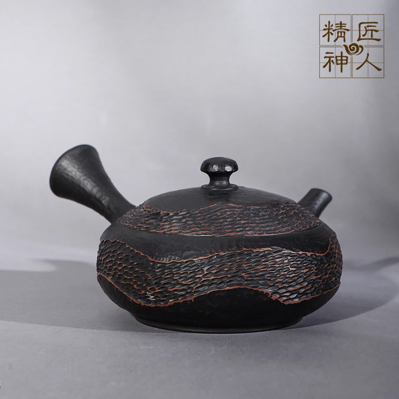 

Wooden case Japan often slippery burn evolution rules of rock grain side teapot imported handmade tea, high-end gifts