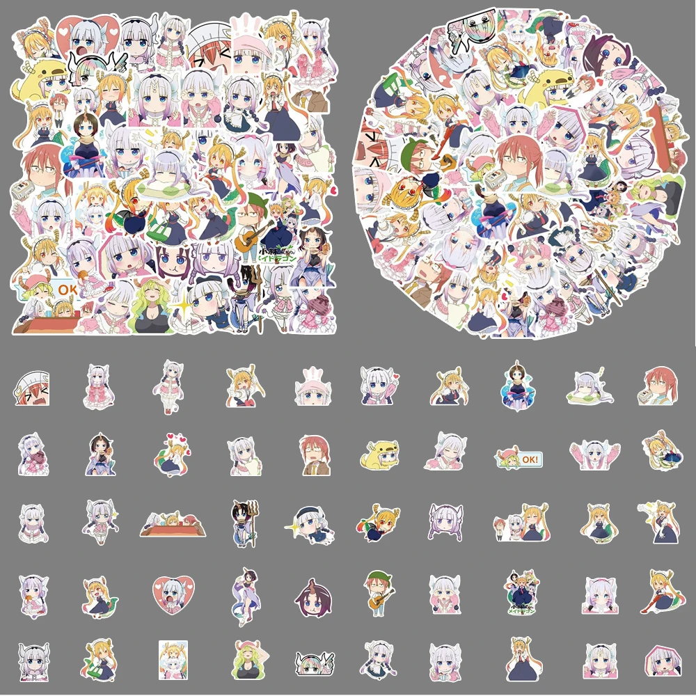 10/30/50PCS/ Cartoon Anime Kobayashi\'s Dragon Maid Graffiti Laptop Skateboard Guitar Fridge Waterproof Sticker Wholesale