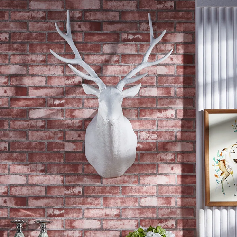 Wall Mounted Hanging Deer Head, Home Bar Shop Animal Head for wall decoration,3D Deer Head Wall Decor Home Statue Sculpture