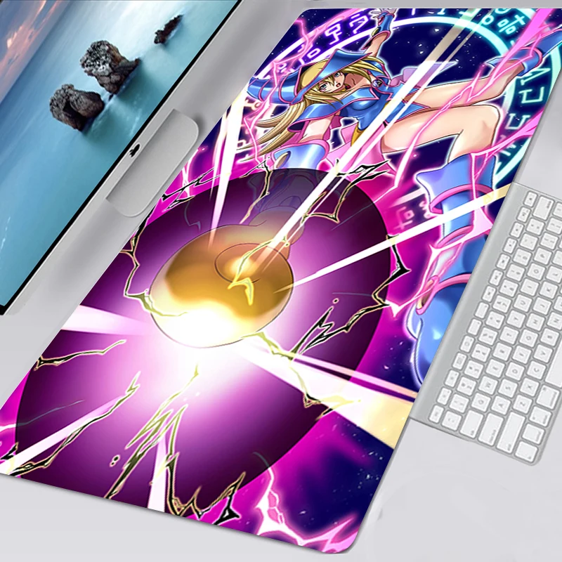 Mouse Pad 900x400mm Anime YuGiOh Dark Magician Girl Mousepad HD Printing Computer Gamers Locking Lock Edge Keyboard PC Desk Pad