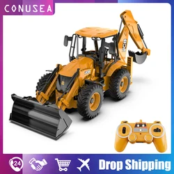 1/20 RC Excavator Tractor Truck for Kids Caterpillar Machine 2.4GHZ 11CH Engineering Car Radio Remote Controlled Toys for Boys