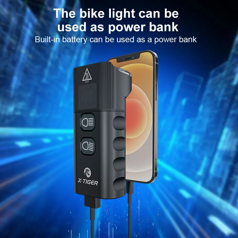 X-TIGER Bike Light USB Rechargeable 6400mAh Super Bright MTB Front Lamp Headlight Aluminum Ultralight Flashlight Bicycle Light