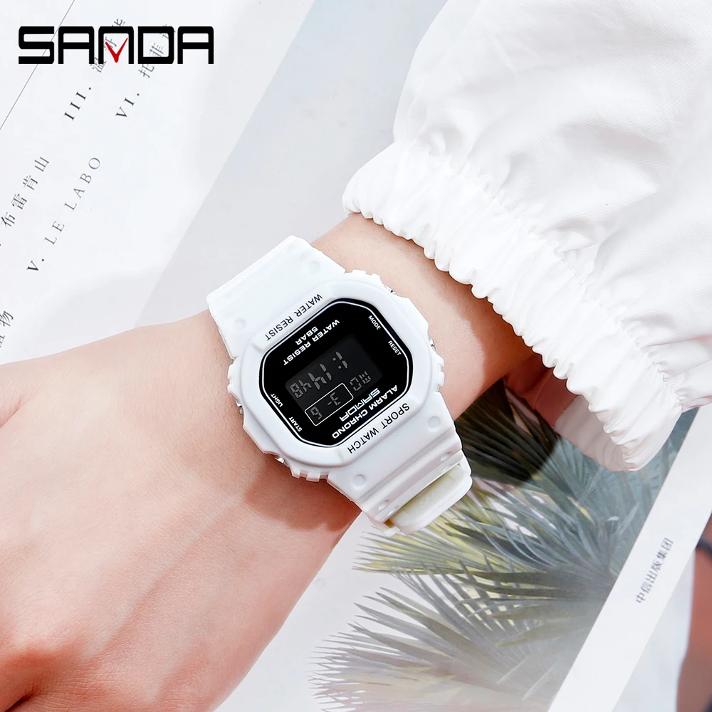 SANDA Brand Digital Watch Luxury G Style Electronic Watches Fashion Watch For Women Men Stopwatch Countdown Wristwatch  293