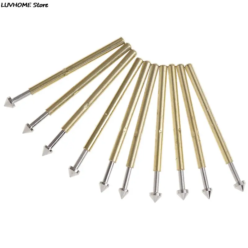 100 Pieces P75-E2 / P75-E3  Spring Test Probe Pogo Pin 1.3mm Conical Head Gold Plated 1.0mm Thimble Wholesale