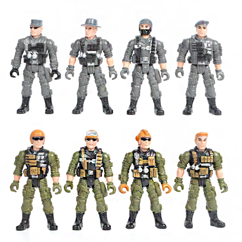 16 teile/los Große Krieger Soldaten Militär Action-figuren Spielzeug Spezielle Armee Kampf Polizei Soldaten Jungen kinder Spielzeug