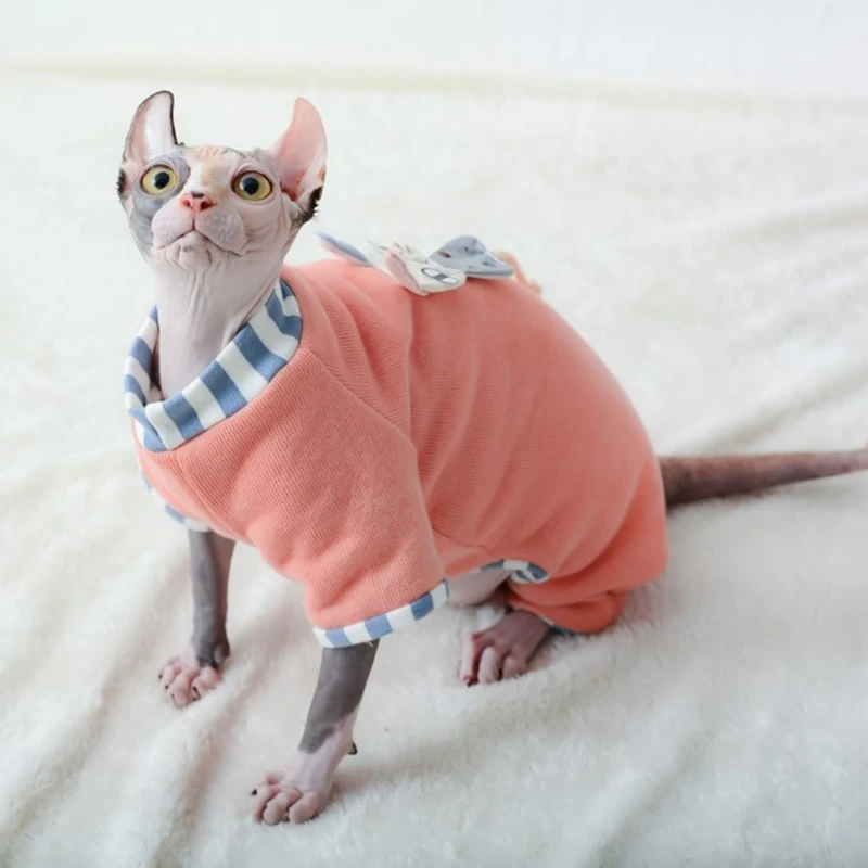 Cat Clothes Winter Warm Soft Dogs Cats Fleece Hoodies Romper Sphynx Cat Costumes Pajamas Sphinx Kitten Jacket Clothing For Cats