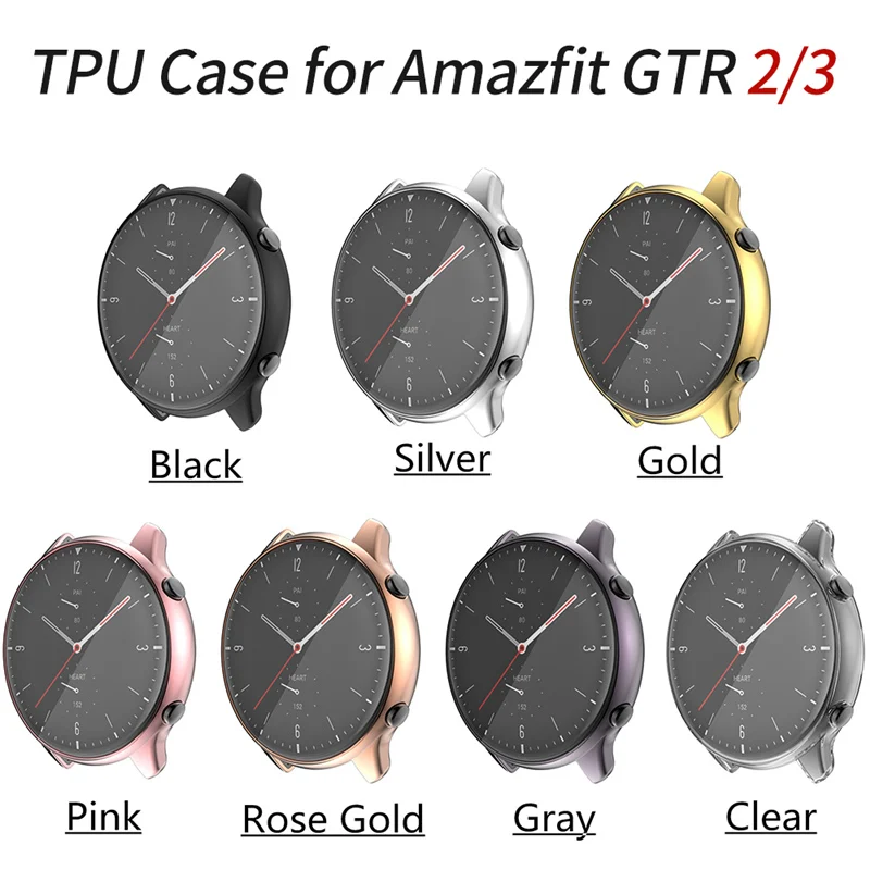 TPU Watch Case For Amazfit GTR 4 Full Cover Screen Protector Case For Amazfit GTR 2 2e/GTR 3 3Pro/GTR4 Soft TPU Protective Cover