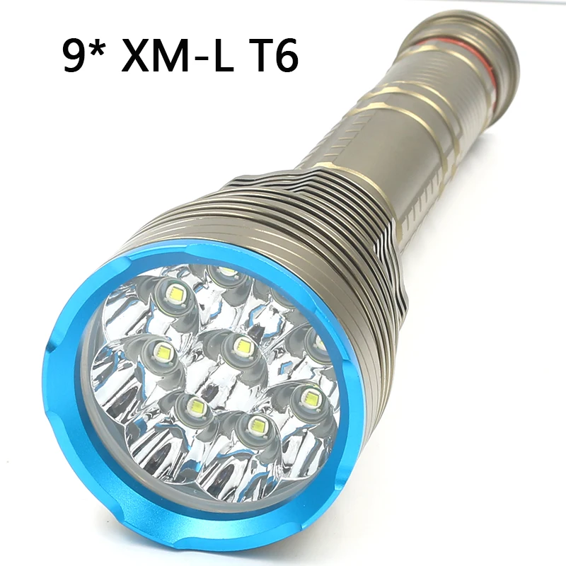 LED Diving Flashlight Original XM-L T6 80000 Lumens Torch Light Waterproof Underwater 100m by 26650 Battery Z20DX9