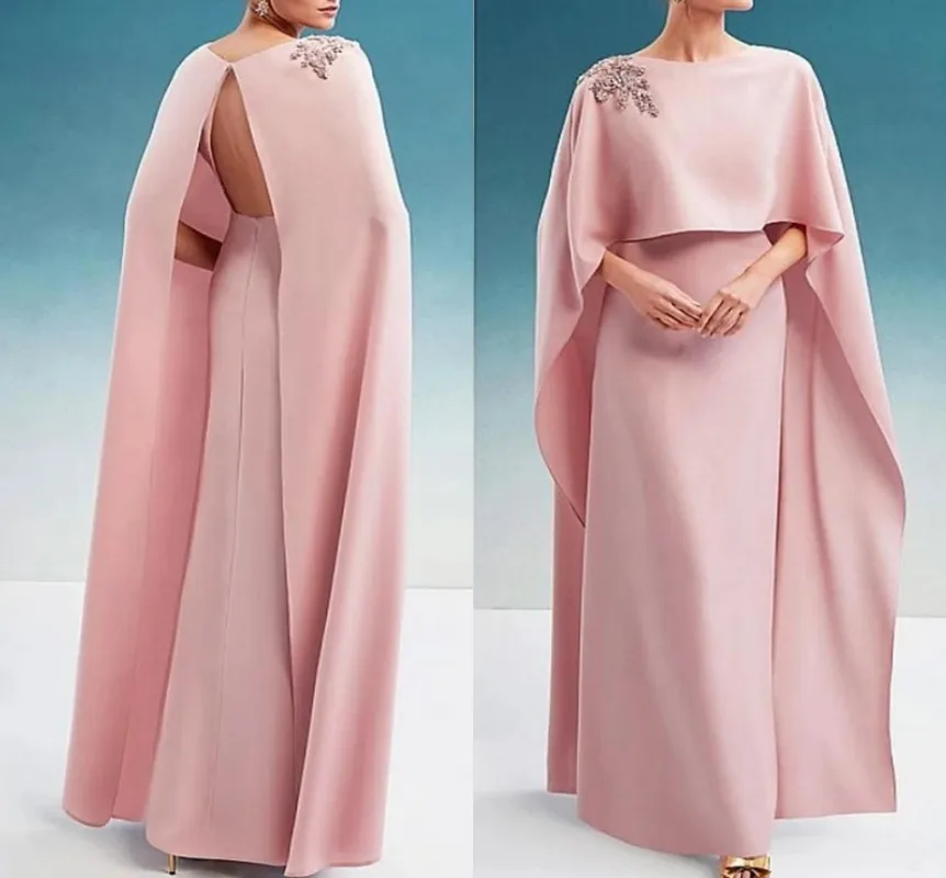 Vestido árabe de cetim em Dubai para mulheres, vestido rosa de celebridades, festa de baile, plus size, nova chegada, 2024