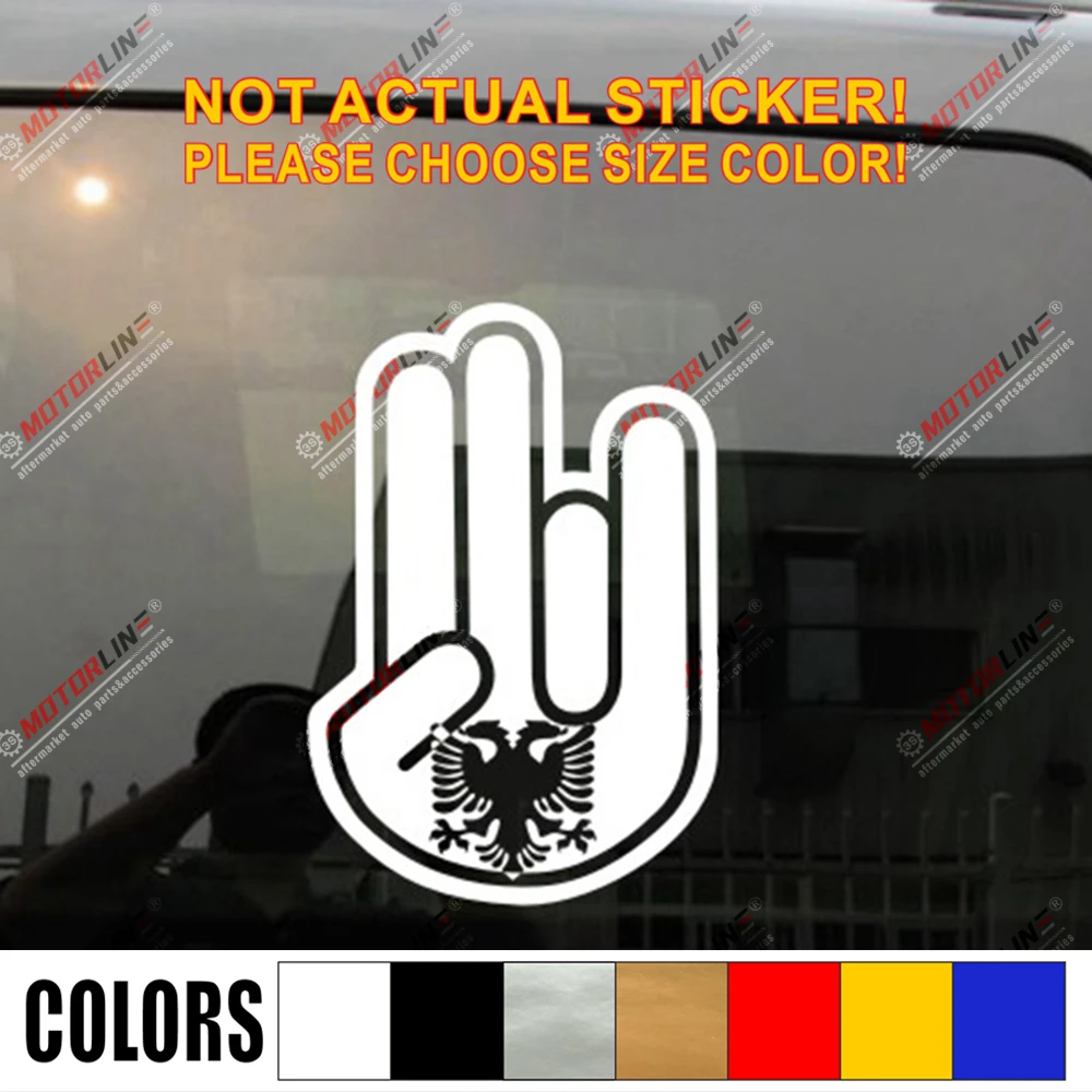 

Shocker Hand Albania Double-Headed Eagle Decal Sticker Car Vinyl pick size color die cut no background