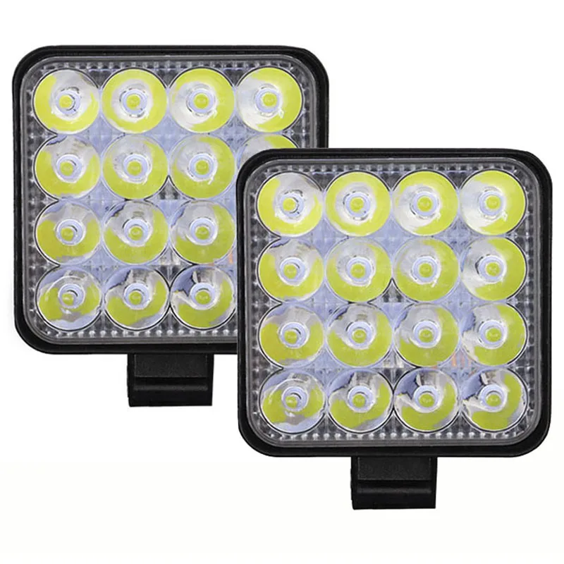 Автомобильное освещение и тяга грузовика SUV 4x4, 2 шт. 12V-30V 48W, 3030 16smd стандартная, искусственная фара, панель инструментов