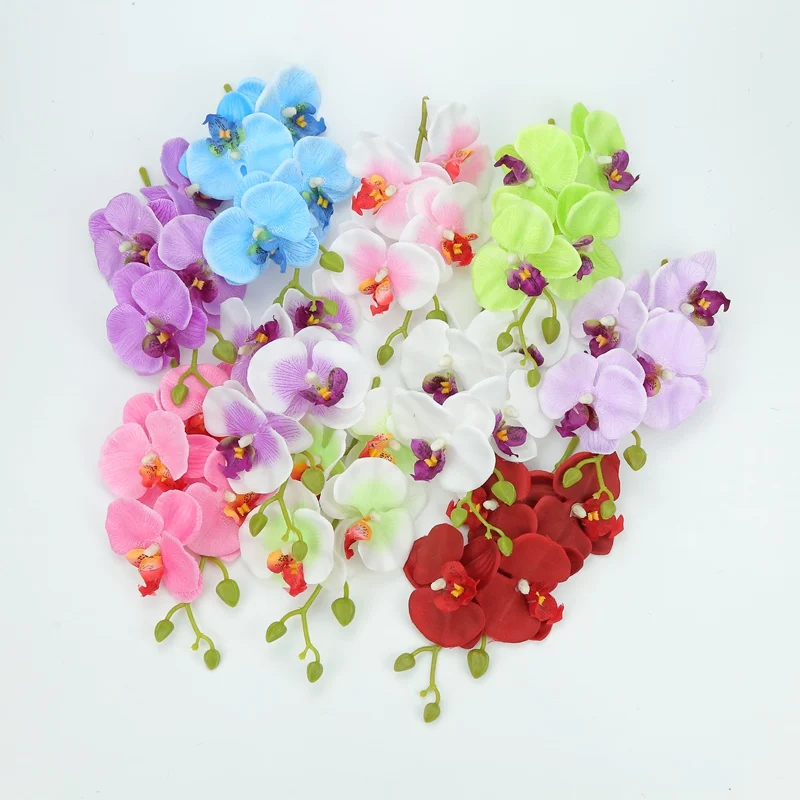 1PCS Artificial Flowers Moth Butterfly Orchid for New House Home Wedding Festival Decoration DIY Fake Plants Vase Christmas