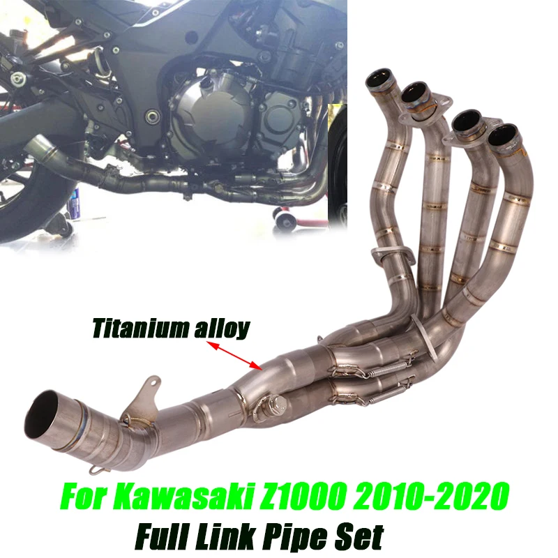 Silp on For Kawasaki Z1000 Motorcycle Front Middle Pipe Titanium alloy Lossless installation Set Single Row Refit 2010-2020