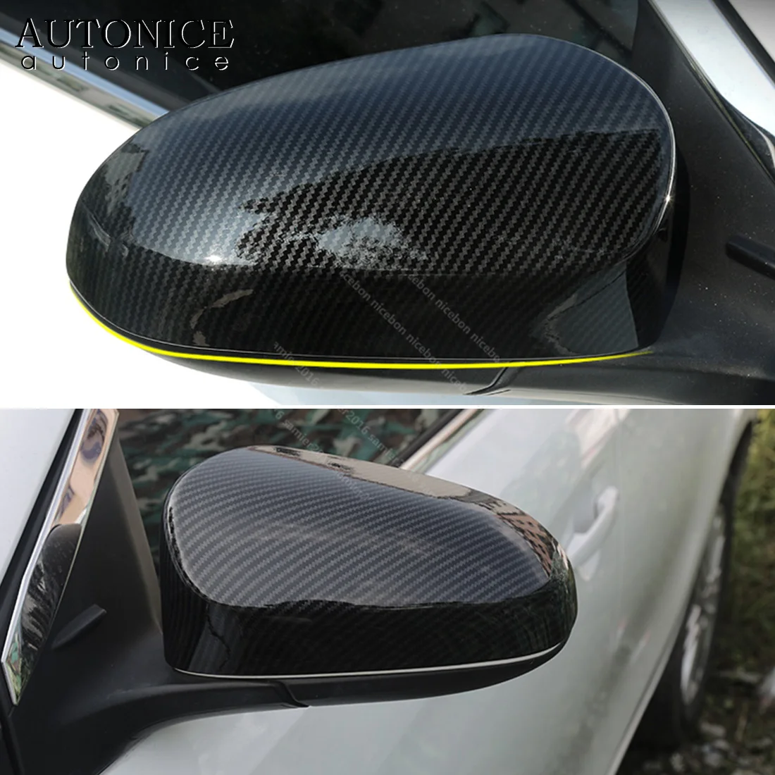 2pc Carbon Fiber Color Rearview Mirrors Cover Fit for Toyota Camry 2012 2013 2014 2015 2016 2017