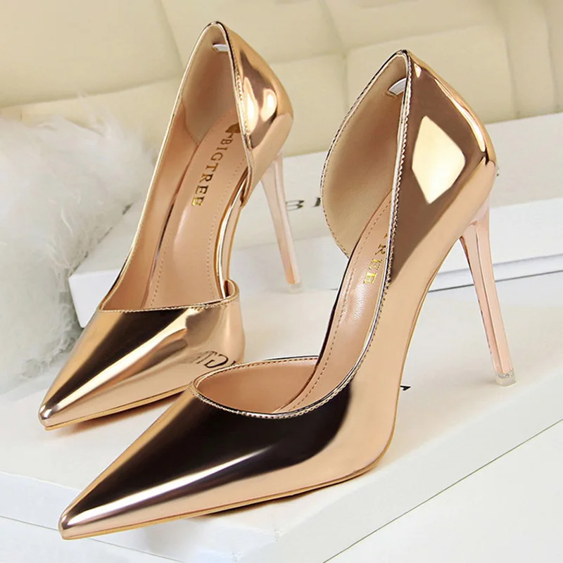 BIGTREE Shoes Sexy Woman Pumps Patent Leather High Heels Plus Size 43 Women Shoes Heels 2024 Stiletto Ladies Shoes Wedding Shoes