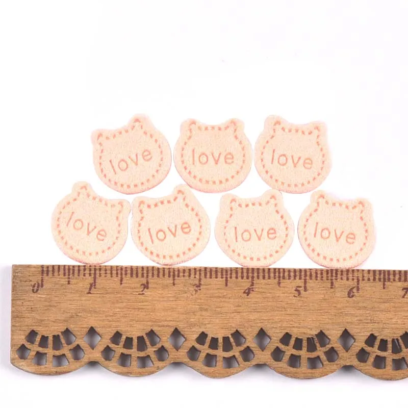 50pcs Cat Head Hand Made Labels For Clothing PU Leather Tags DIY Knitting Hats Handmade Crafts Sewing Accessories cp3511