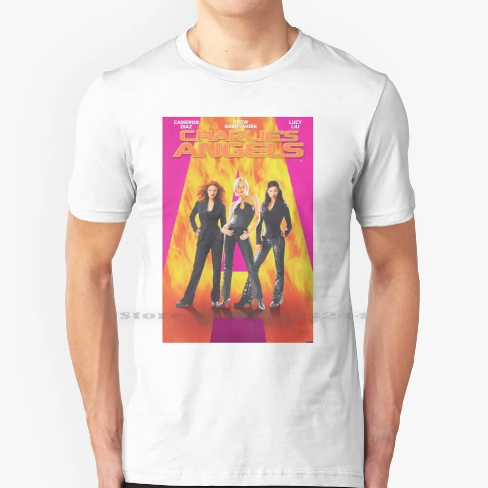 Charlie’s Angels Poster T Shirt Cotton 6XL 2000 S Pop Drew Barrymore Badass Spies Badass Women Feminism Cameron Diaz Lucy Liu