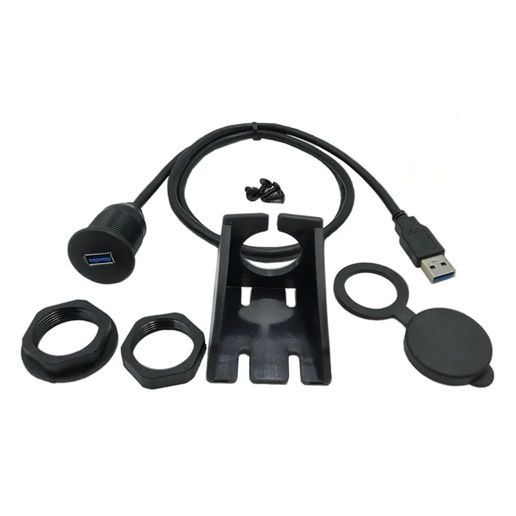 Adaptador de base USB para salpicadero de coche, Cable de extensión de 3,0 puertos macho a hembra para motocicleta y barco
