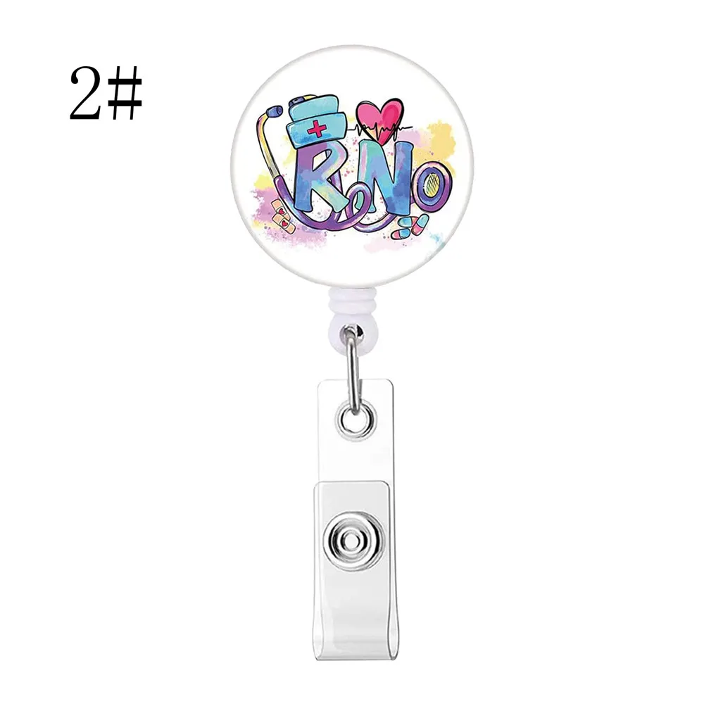 Doctor Nurse Retractable Buckle Clip Card Holder Horizontal Cute Badge Reel Clip Cardholder Doctor Nurse Hang credencial