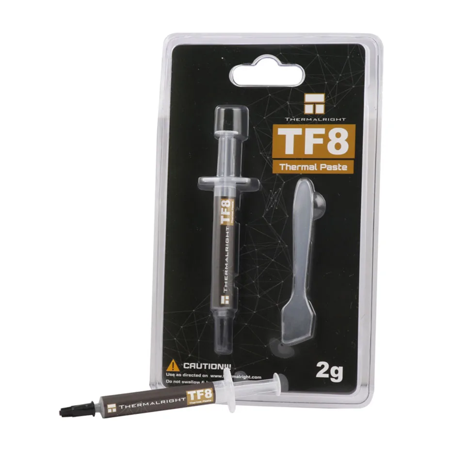 Thermalright tf8 cpu gpu térmica grease13.8w/m.k condutibilidade térmica 2g/5.8g/12.8g graxa térmica da dissipação de calor com raspador