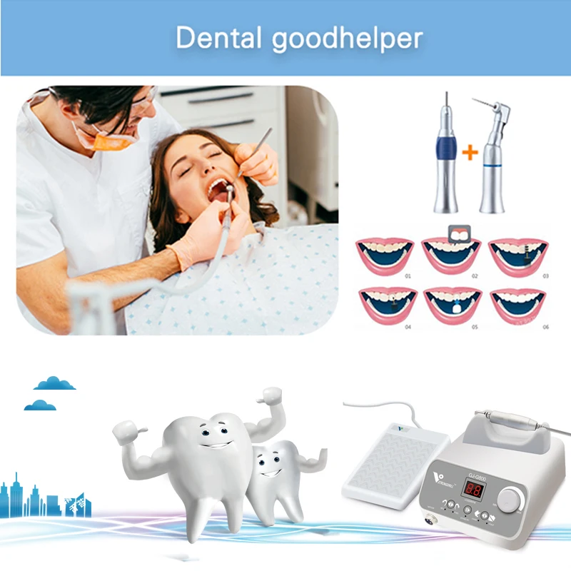 High Speed Grinding and Polishing Machine Kit, Micro Motor, 50000RPM, G800, W101E, Speed Pedal, Clínica Dentária, Frete Grátis