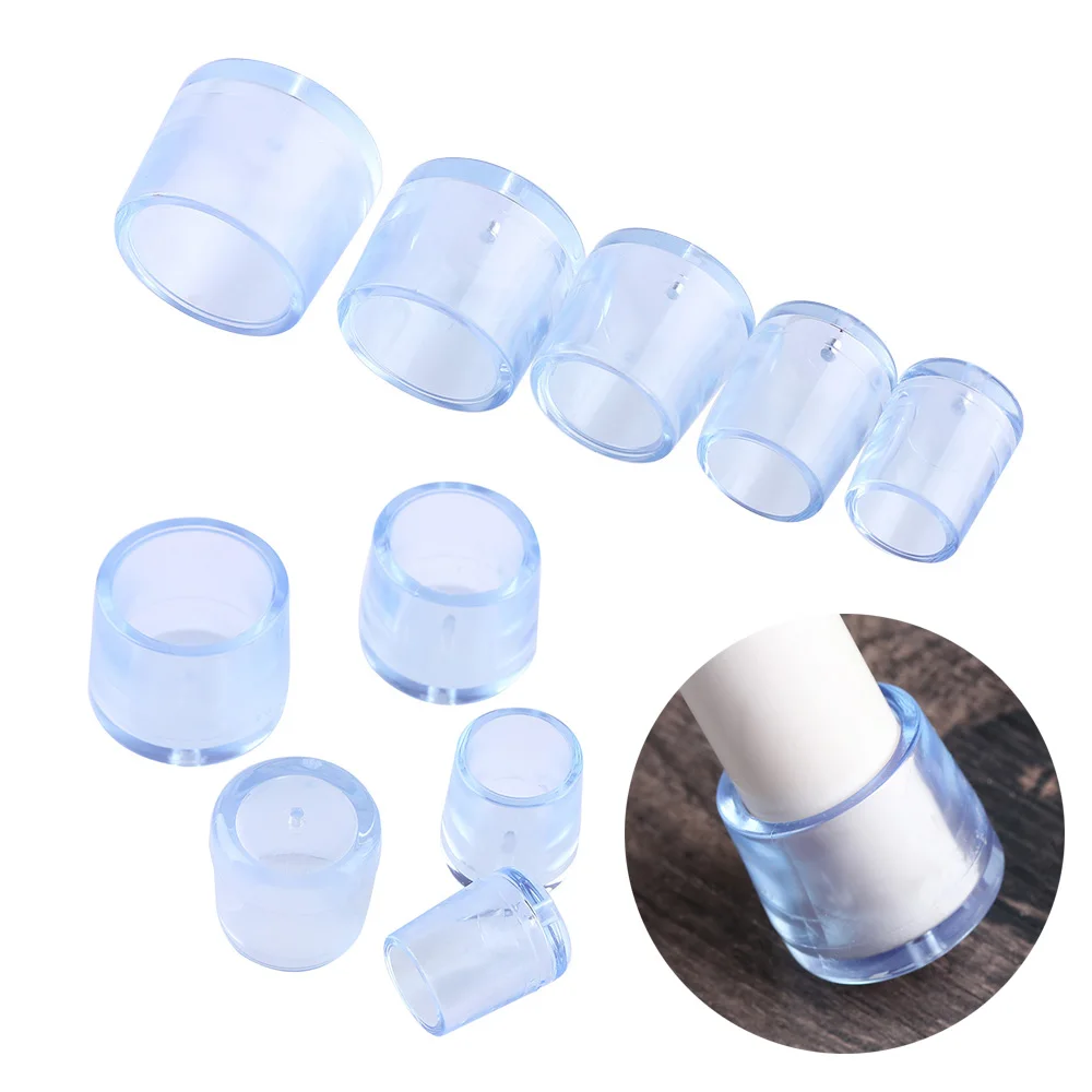 4pcs/set Furniture Table Chair Leg Caps Feet Pads Floor Protectors Round Bottom Silicone Non-Slip Cups Covers