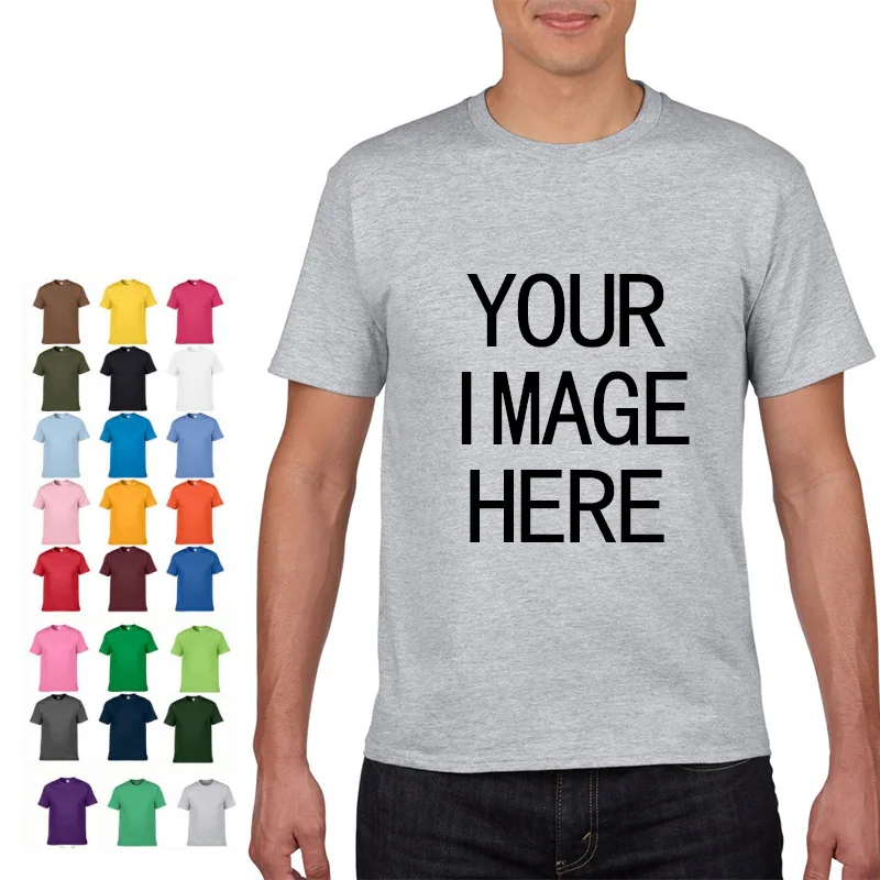 NO LOGO Price Cotton Short Sleeve Solid Color O-neck T-shirt Tops Tee Customized Print Your Own Design Printed Unisex Tshirt