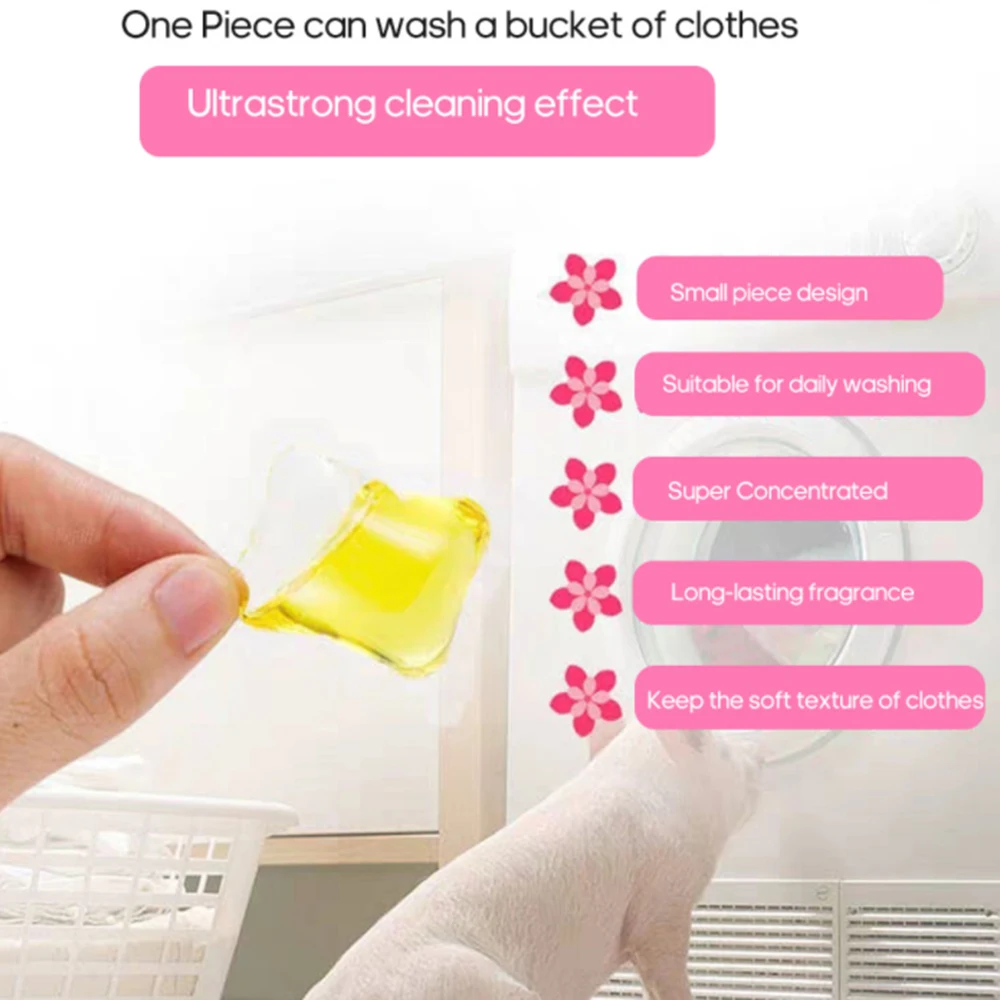 50Pcs Wasserij Ball Kralen Draagbare Wasserij Gel Vlekken Film Bead Ball Capsules Reizen Geur Reiniging Wasserij Tabletten Schoonmaken