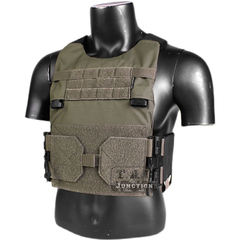 Tactical LV-119 mbav  Quick Release Slick Plate Carrier With Magazine Pouch Elastic Cummerbund Low Vis Vest Holds AR Magazines